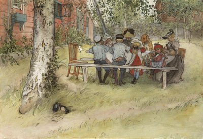 Petit-déjeuner sous le grand bouleau, de la série A Home, c.1895 - Carl Larsson