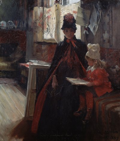 À Valand, intérieur avec Karin et Suzanne - Carl Larsson