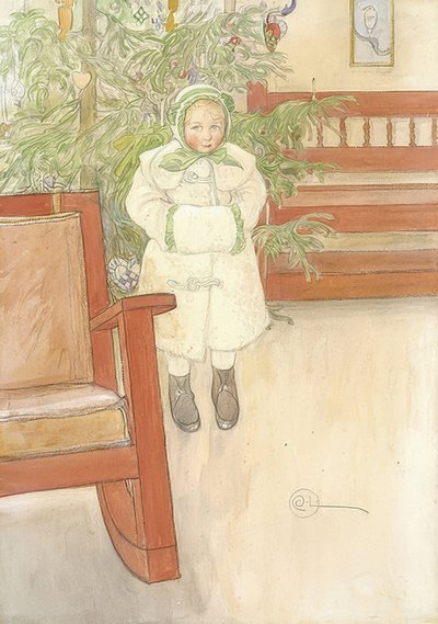 Fille et chaise à bascule - Carl Larsson