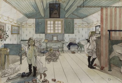 La chambre des mamans et des petites filles, de la série A Home, c.1895 - Carl Larsson