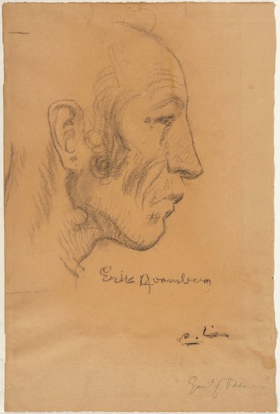 Profil eines Mannes nach rechts - Carl Larsson