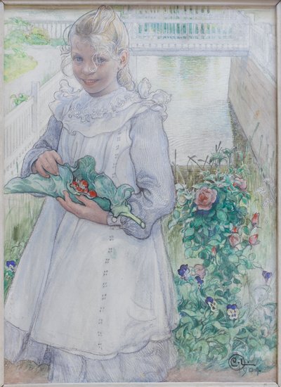Ma petite fille avec des fraises - Carl Larsson