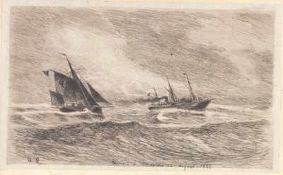 Tempête en mer du Nord. Arcturus prend un pilote - Carl Locher