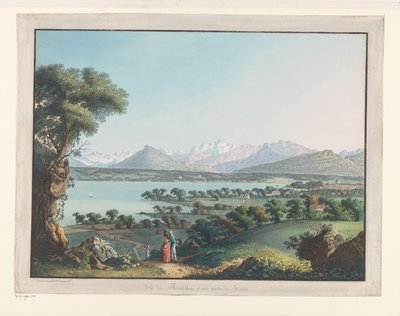 Vue de Genève avec le Mont-Blanc au loin - Carl Ludwig Hackert