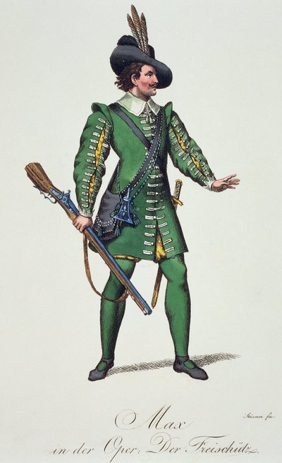 Max, croquis de costume pour Der Freischutz - Carl Maria von Weber