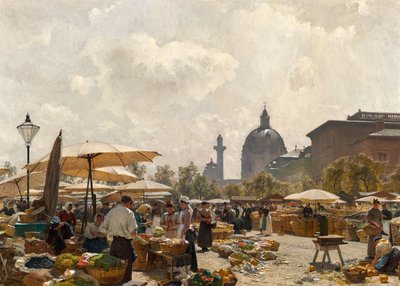 Le marché Naschmarkt à Vienne - Carl Moll