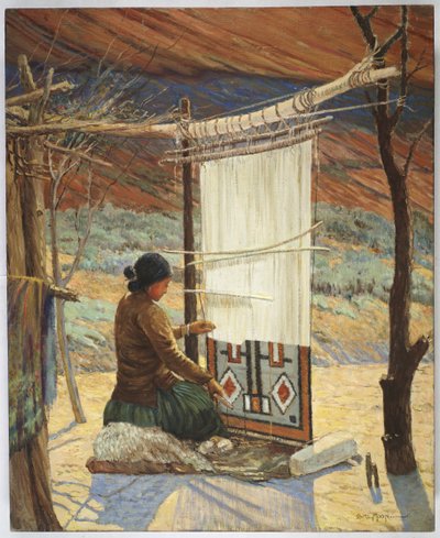 Tisserand Navajo, Canyon de Chelly, Réserve Navajo - Carl Moon