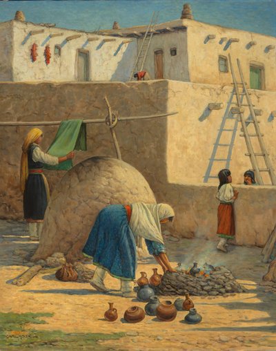 Scène de village de Santa Clara - Carl Moon