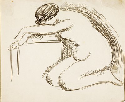 Femme nue à genoux - Carl Newman