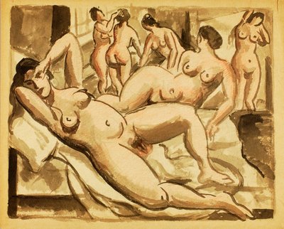Groupe de six nus féminins - Carl Newman