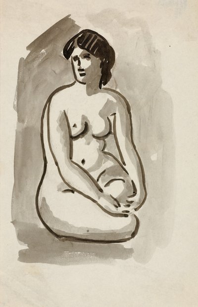Femme nue assise - Carl Newman