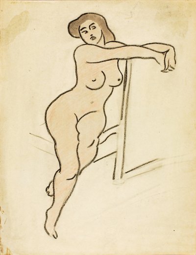 Femme nue assise - Carl Newman