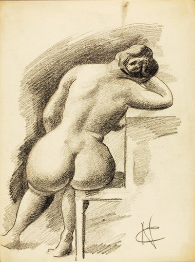 Femme nue assise - Carl Newman