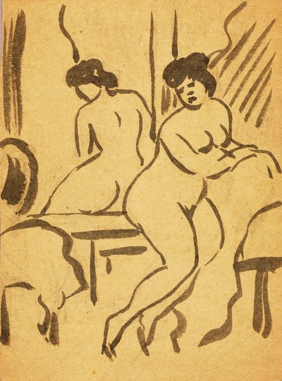 Femme nue assise - Carl Newman