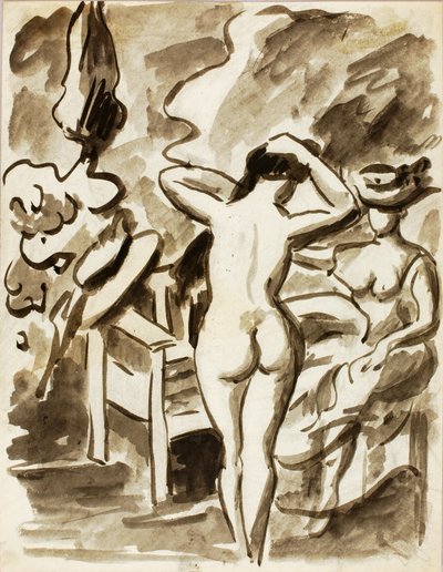 Deux figures féminines dans un jardin - Carl Newman
