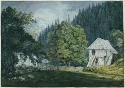 Moulin à découper dans la vallée de Beuern (Feuille 8 du carnet de croquis des environs de Baden) - Carl Philipp Fohr