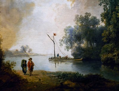 Paysage avec rivière, vers 1780 (détail) - Carl Philipp Schallhas