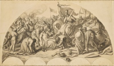 Rodolphe Ier de Habsbourg devant le corps de Przemysl Ottokar II de Bohême - Carl Rahl