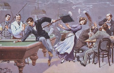 Scène comique dans une salle de billard - Carl Robert Arthur Thiele