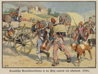 Soldats français pillant et volant dans le Palatinat - Carl Röchling