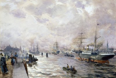 Navires à voile dans le port de Hambourg, 1889 - Carl Rodeck