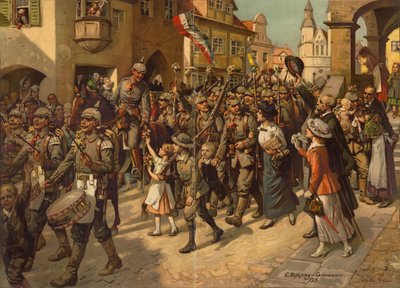 La mobilisation en 1914. Image pour l