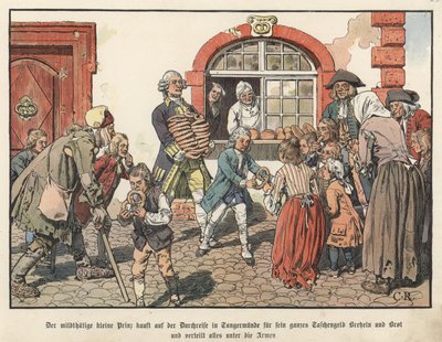 Le prince héritier Frédéric de Prusse donnant du pain aux pauvres - Carl Röchling