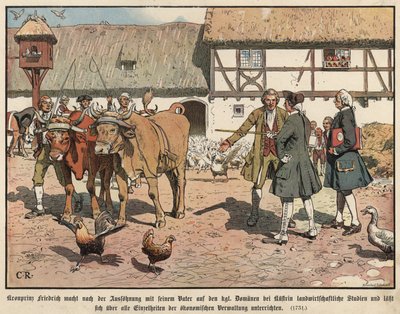 Le prince héritier Frédéric de Prusse étudiant l