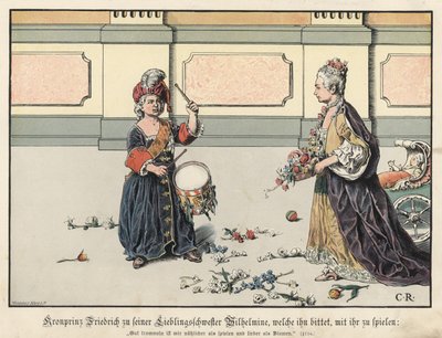 Prince héritier Frédéric de Prusse avec sa sœur, Wilhelmina - Carl Röchling