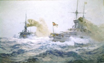 Manœuvres de la flotte allemande en haute mer, vers 1900 - Carl Saltzmann