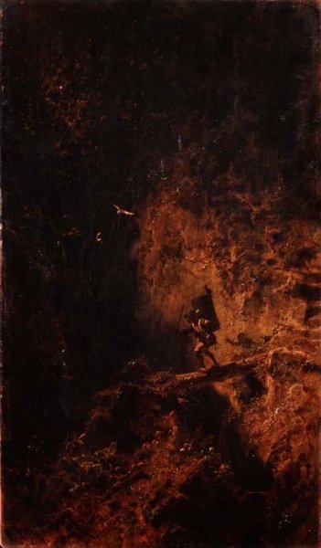 Un Voyageur Traversant un Ravin - Carl Spitzweg