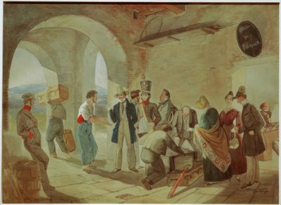 À la douane - Carl Spitzweg