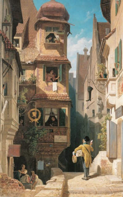 Le facteur dans la vallée des roses - Carl Spitzweg