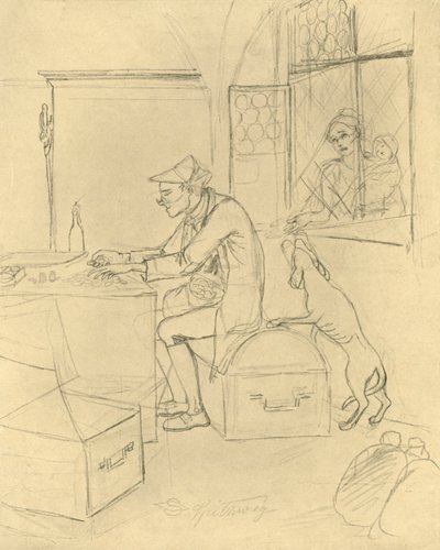Der Geizhals, milieu-fin 19e siècle, vers 1924 - Carl Spitzweg