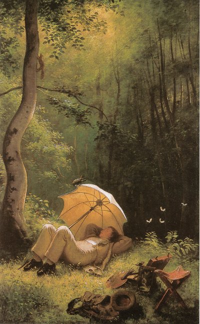 Le peintre dans une clairière - Carl Spitzweg