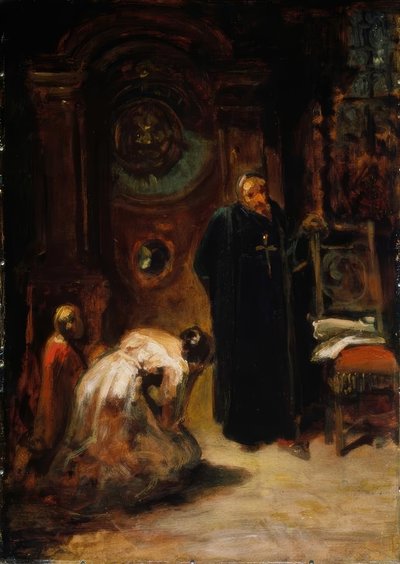 La confession - Carl Spitzweg