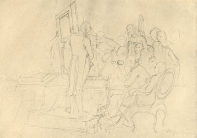 Die Kunstauktion, milieu-fin du 19e siècle, vers 1924 - Carl Spitzweg