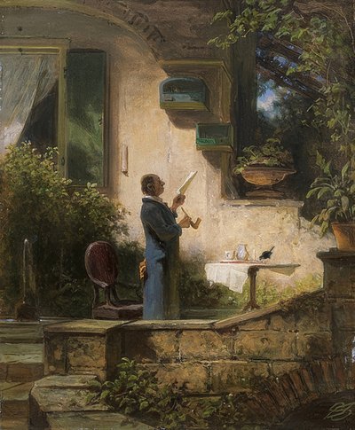 Une lettre importante. (La lecture) - Carl Spitzweg