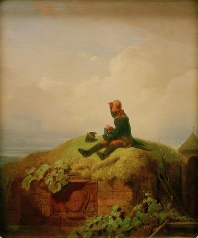 Il était une fois (Le sentinelle tricotant) - Carl Spitzweg