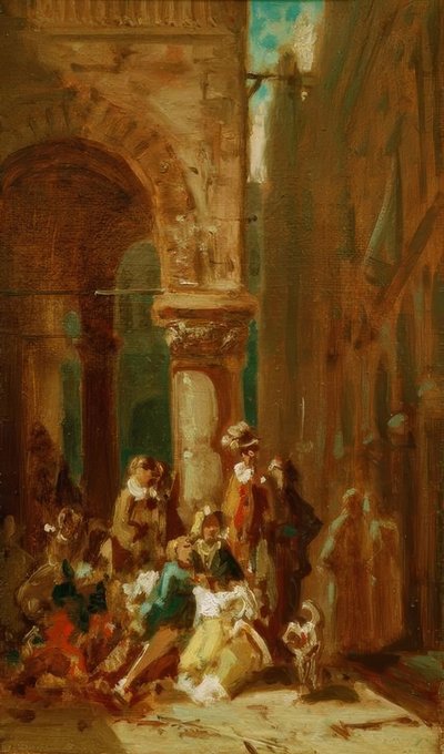Gens du voyage : Acteurs à la Loggia dei Lanzi à Florence - Carl Spitzweg