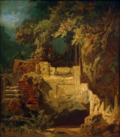 Ermite jouant du violon dans une grotte - Carl Spitzweg