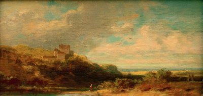 Paysage avec vallée fluviale et château - Carl Spitzweg
