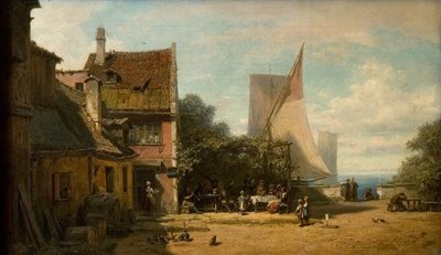 Auberge au bord du lac - Carl Spitzweg