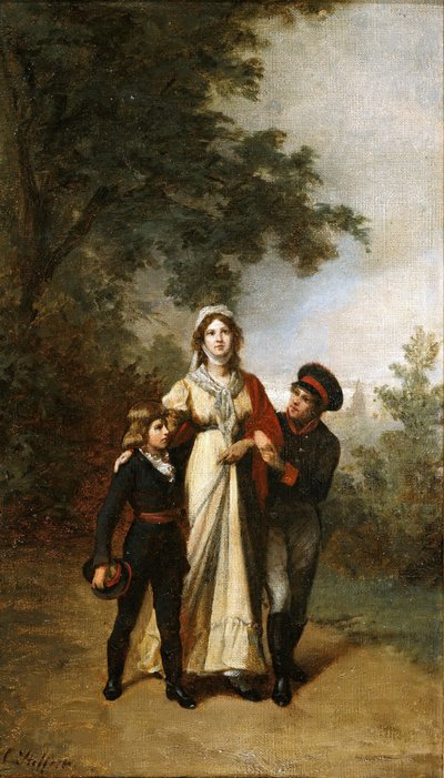 La reine Luise avec ses fils dans le parc de Luisenwahl, vers 1886 - Carl Steffeck