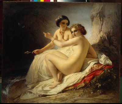 Deux jeunes filles dans une grotte - Carl Timoleon von Neff
