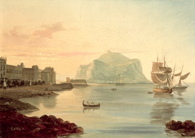 Port de Palerme avec le mont Pellegrino, 1831 - Carl Wilhelm Goetzloff