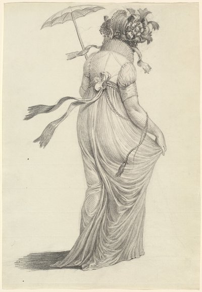 Une jeune femme à la mode vue de dos - Carl Wilhelm Kolbe
