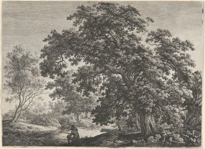 Chêne géant avec un pêcheur assis - Carl Wilhelm Kolbe