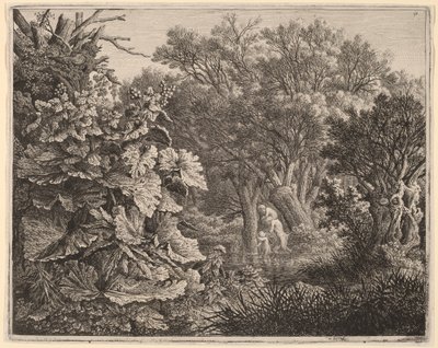 Paysage avec de grandes feuilles et trois satyres - Carl Wilhelm Kolbe