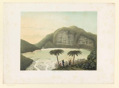 Vue sur le lac de cratère Kawah Putih (Atlas de Java) - Carl Wilhelm Mieling (possibly)